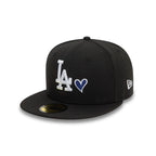 NEW ERA LA Dodgers Black White Heart Icon 59FIFTY Fitted Cap 60943446