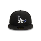 NEW ERA LA Dodgers Black White Heart Icon 59FIFTY Fitted Cap 60943446