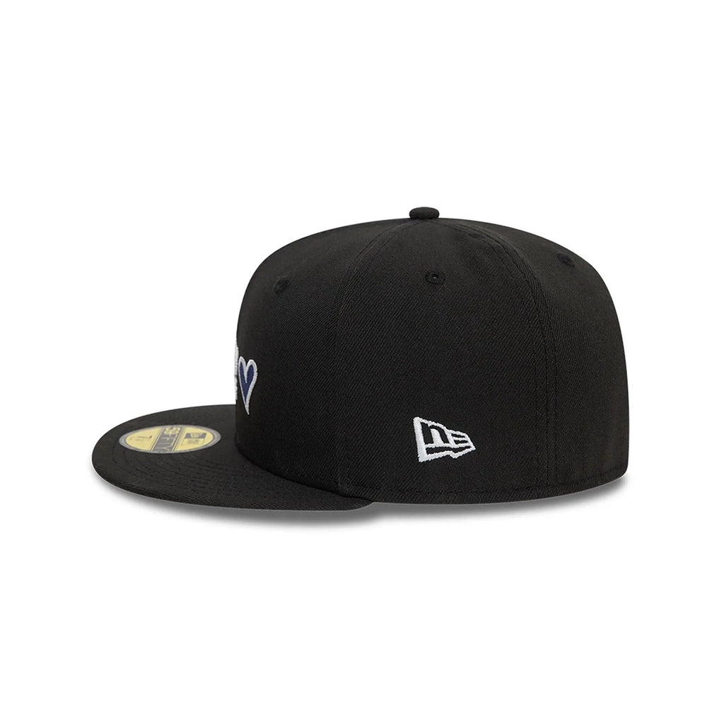 NEW ERA LA Dodgers Black White Heart Icon 59FIFTY Fitted Cap 60943446