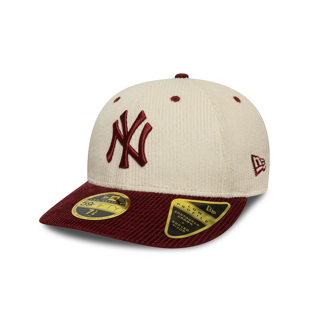 NEW ERA NY Yankees Beige Red MLB Cord 59FIFTY LP Fitted Cap