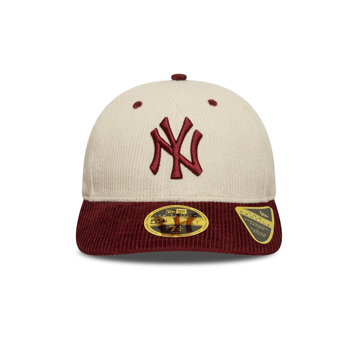NEW ERA NY Yankees Beige Red MLB Cord 59FIFTY LP Fitted Cap