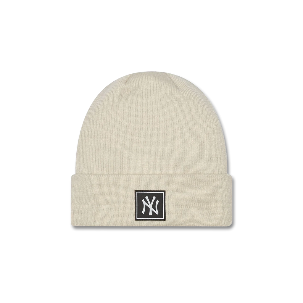 NEW ERA NY Yankees Cuff Knit Beige White Beanie 60284962