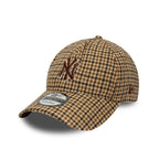 NEW ERA NY Yankees MLB Check Beige 9TWENTY A-Frame Adjustable Cap 60915795