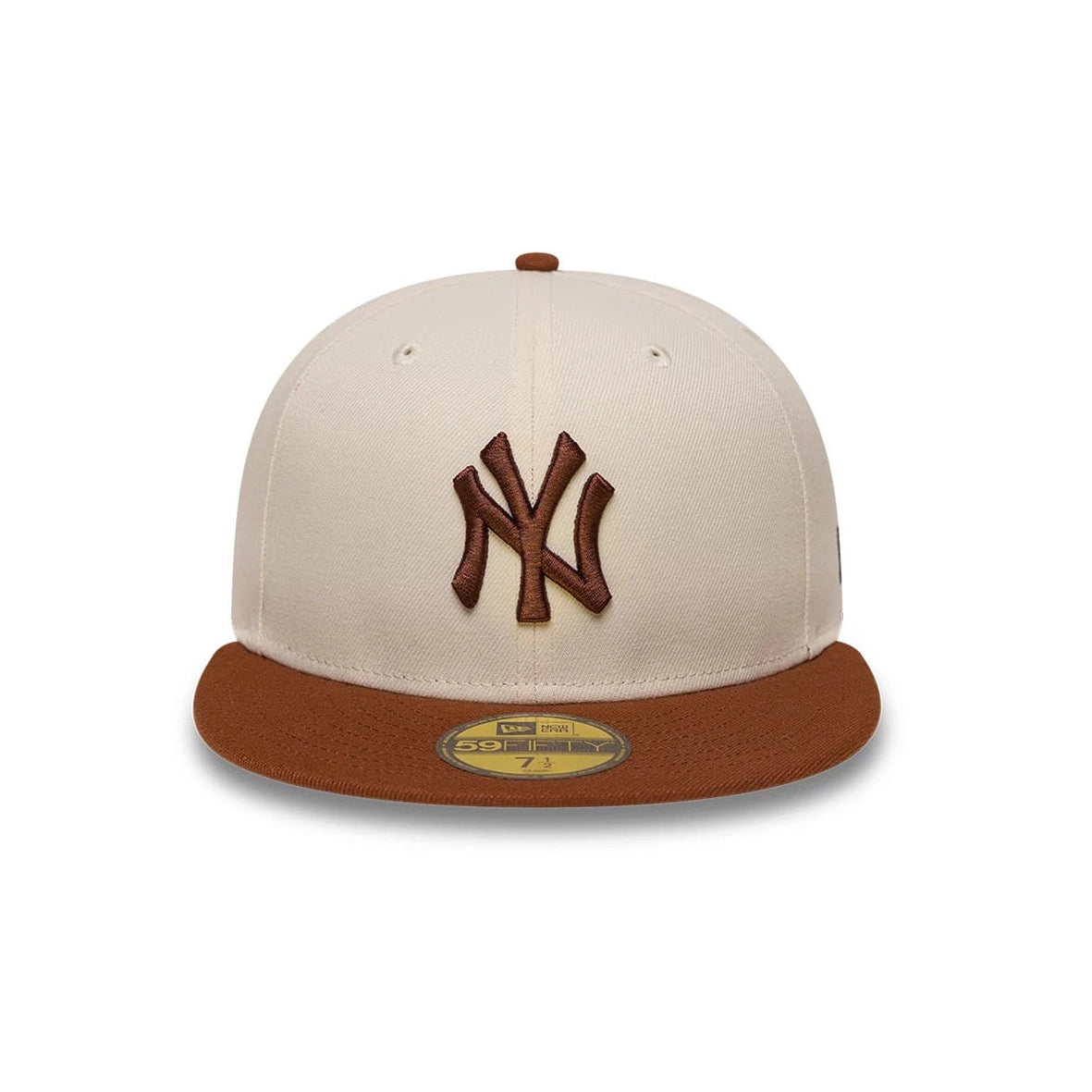 NEW ERA NY Yankees MLB League Essential Cream & Brown 59FIFTY Fitted Cap 60951074