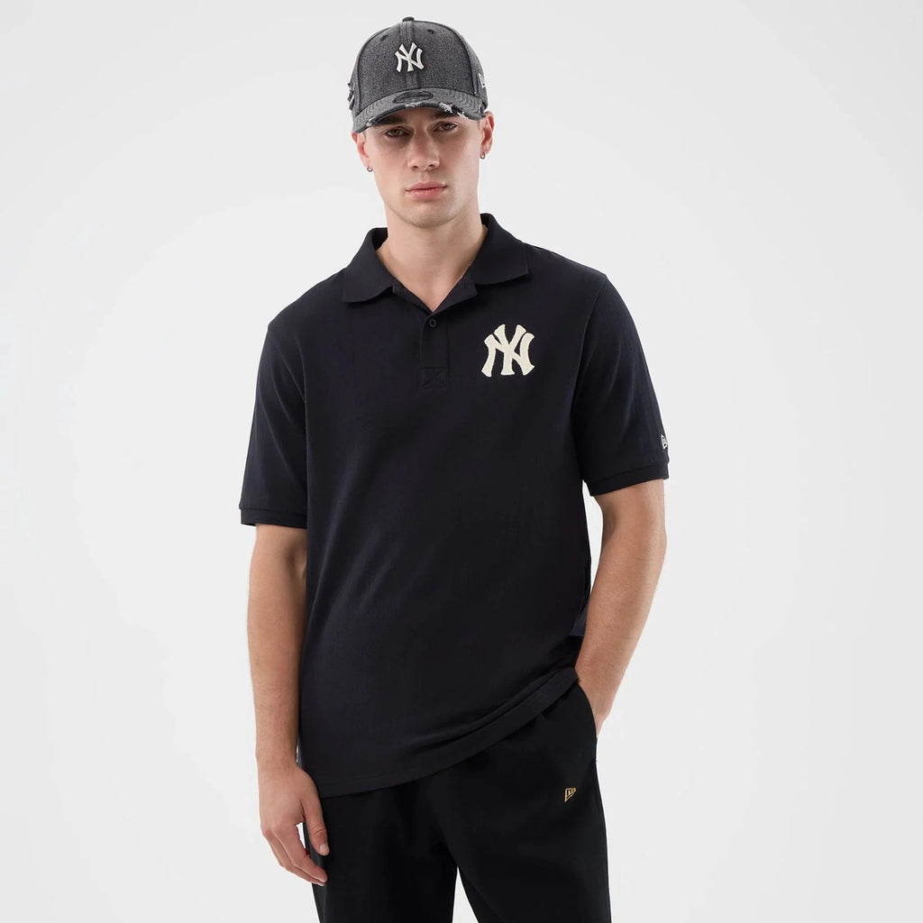 NEW ERA NY Yankees Navy MLB Rib Regular Polo 60856204