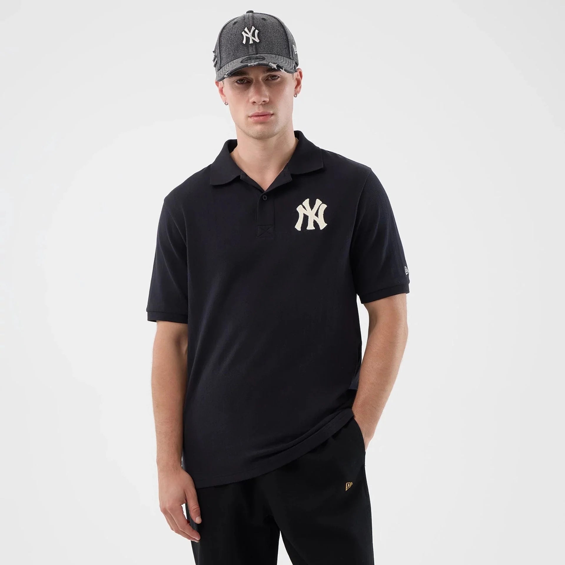 NEW ERA NY Yankees Navy MLB Rib Regular Polo 60856204