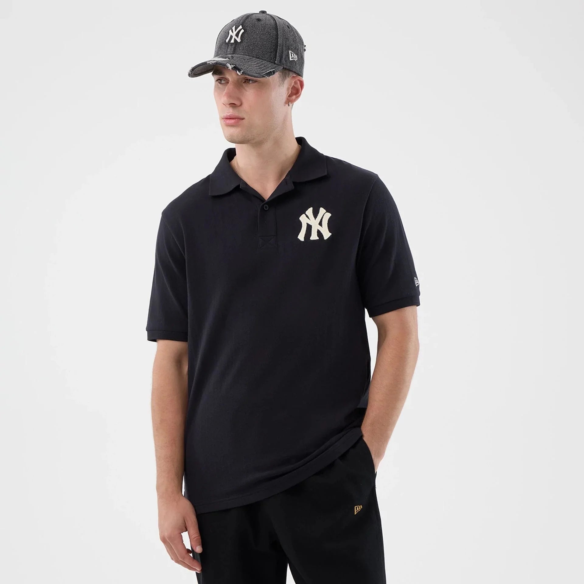 NEW ERA NY Yankees Navy MLB Rib Regular Polo 60856204