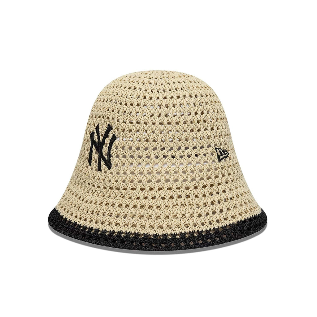 NEW ERA NY Yankees Womens MLB Knitted Light Beige Explorer Bucket Hat 60856308