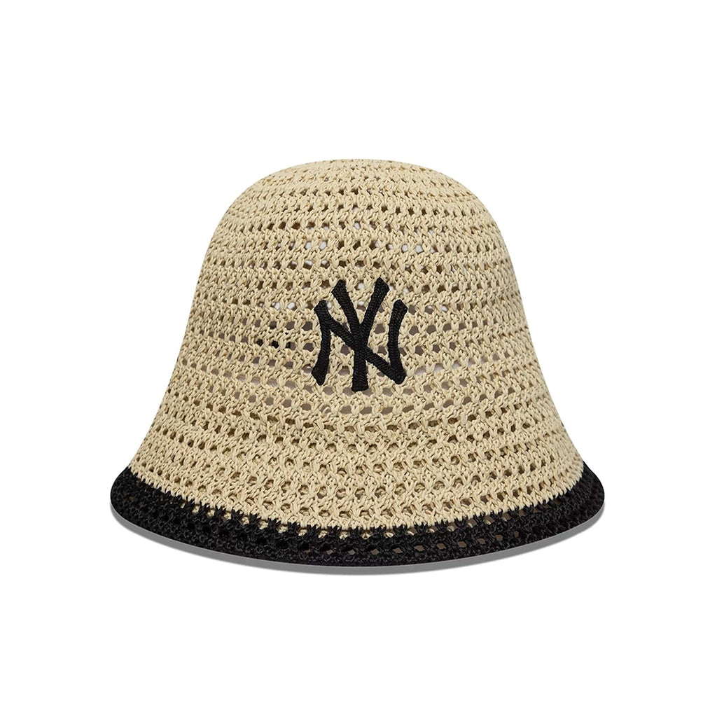 NEW ERA NY Yankees Womens MLB Knitted Light Beige Explorer Bucket Hat 60856308