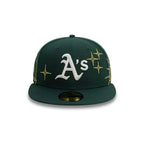 NEW ERA Oakland Athletics Dark Green MLB Zodiac 59FIFTY Fitted Cap 60580490