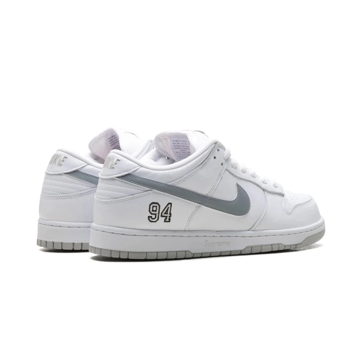 Nike SB Dunk Low Supreme 94 White Metallic Silver