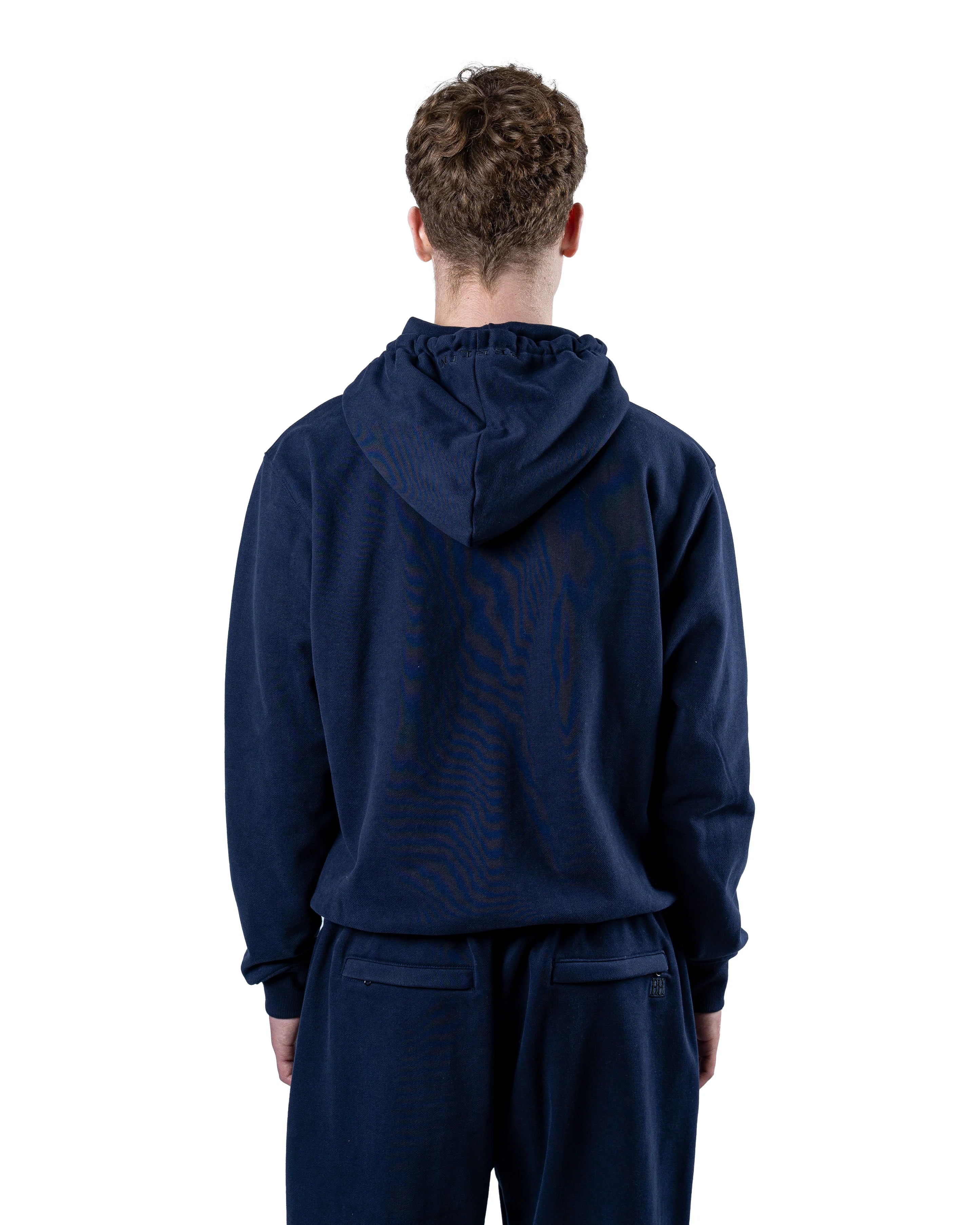 RAVANI Box Logo Zip Hoodie Navy Marine