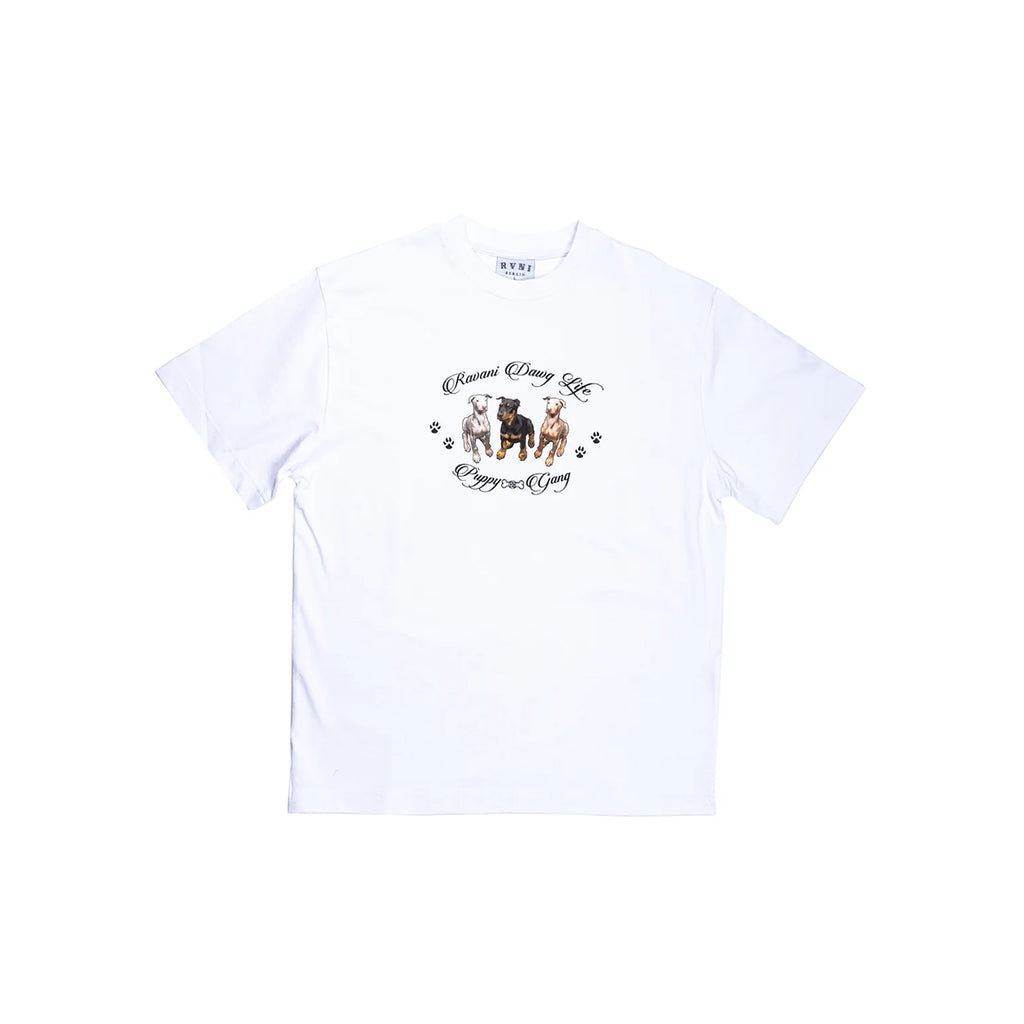RAVANI Dawg Life Puppy Gang Tee White