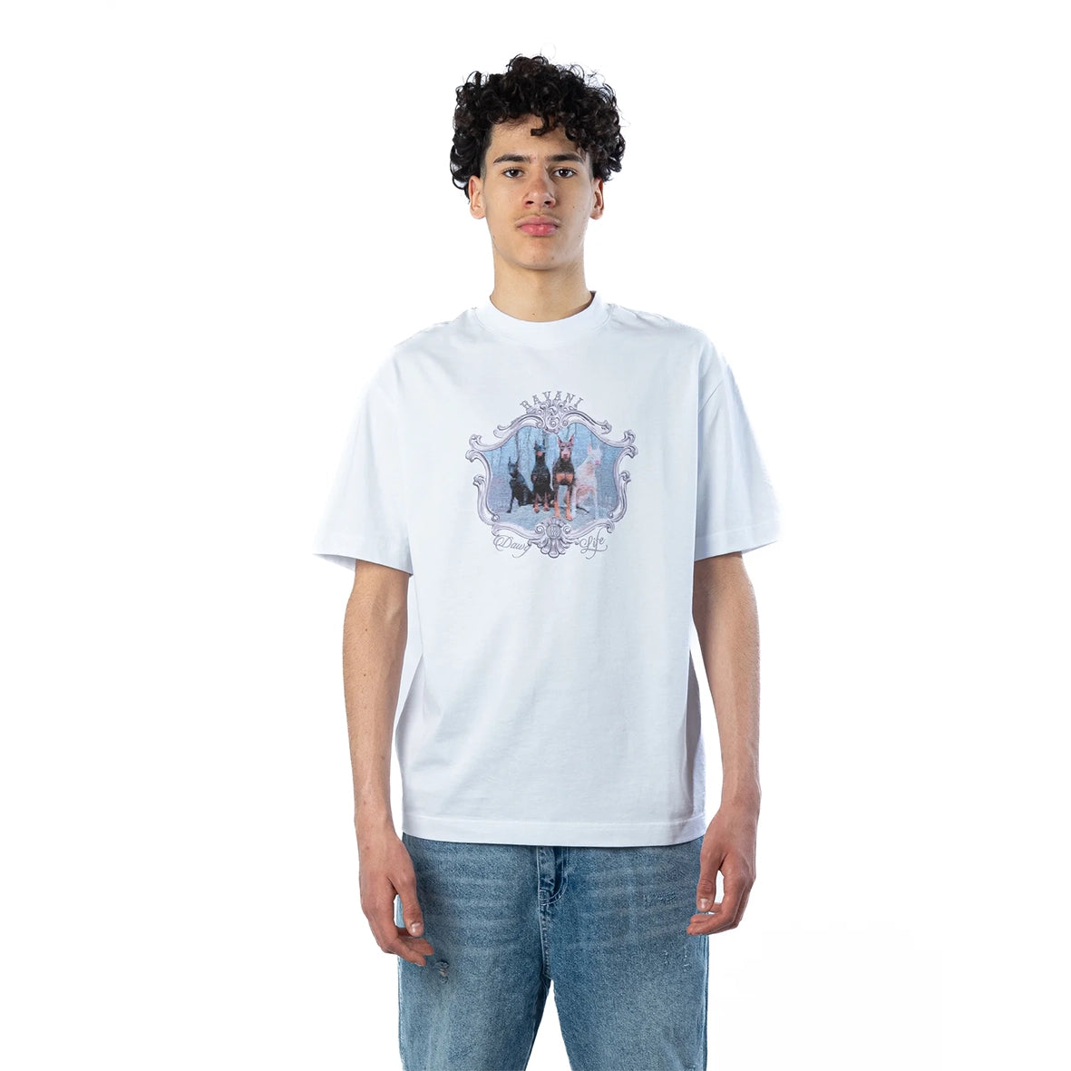 RAVANI Doberman Frame Tee White