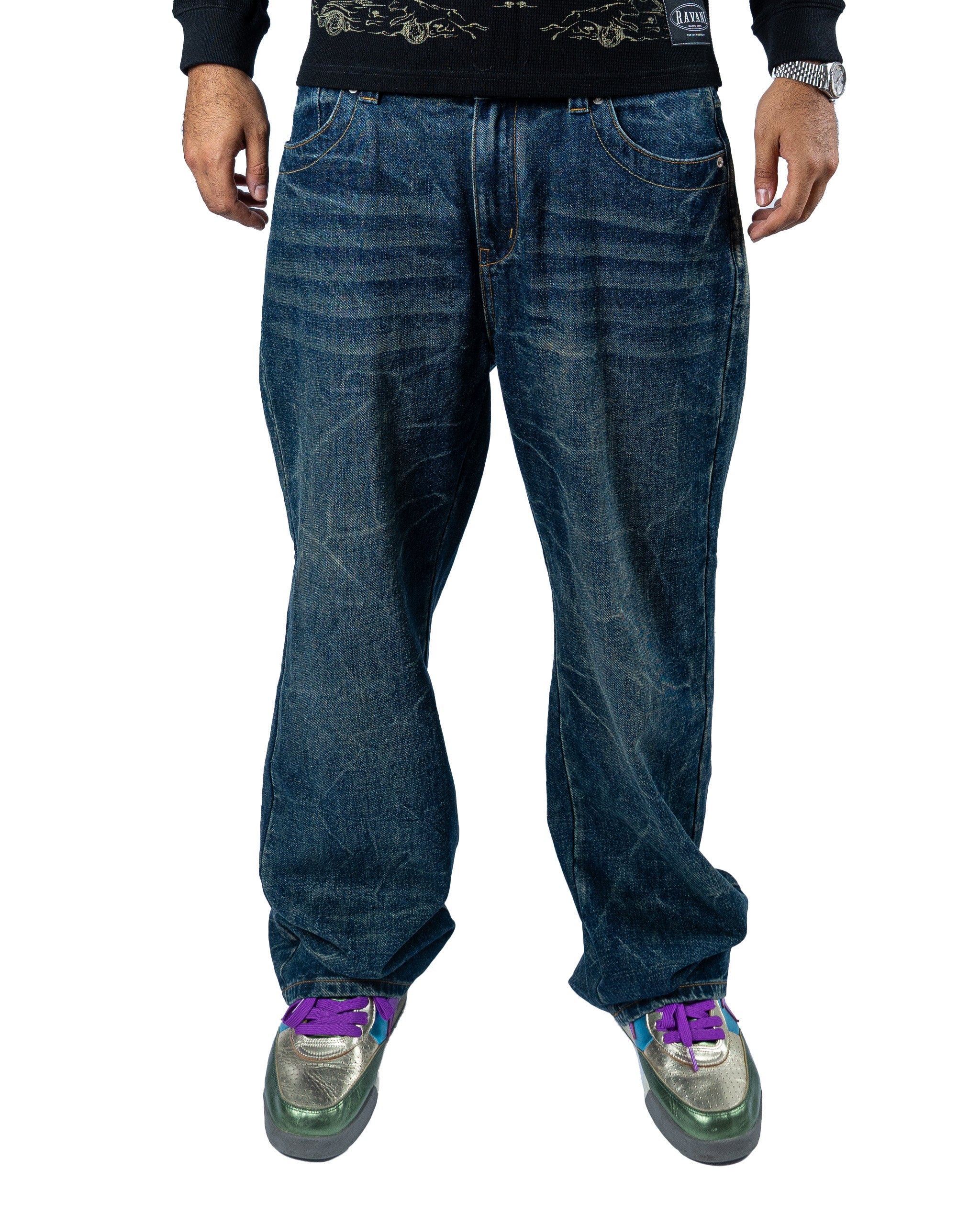 RAVANI Hidden Dragon Blue Denim