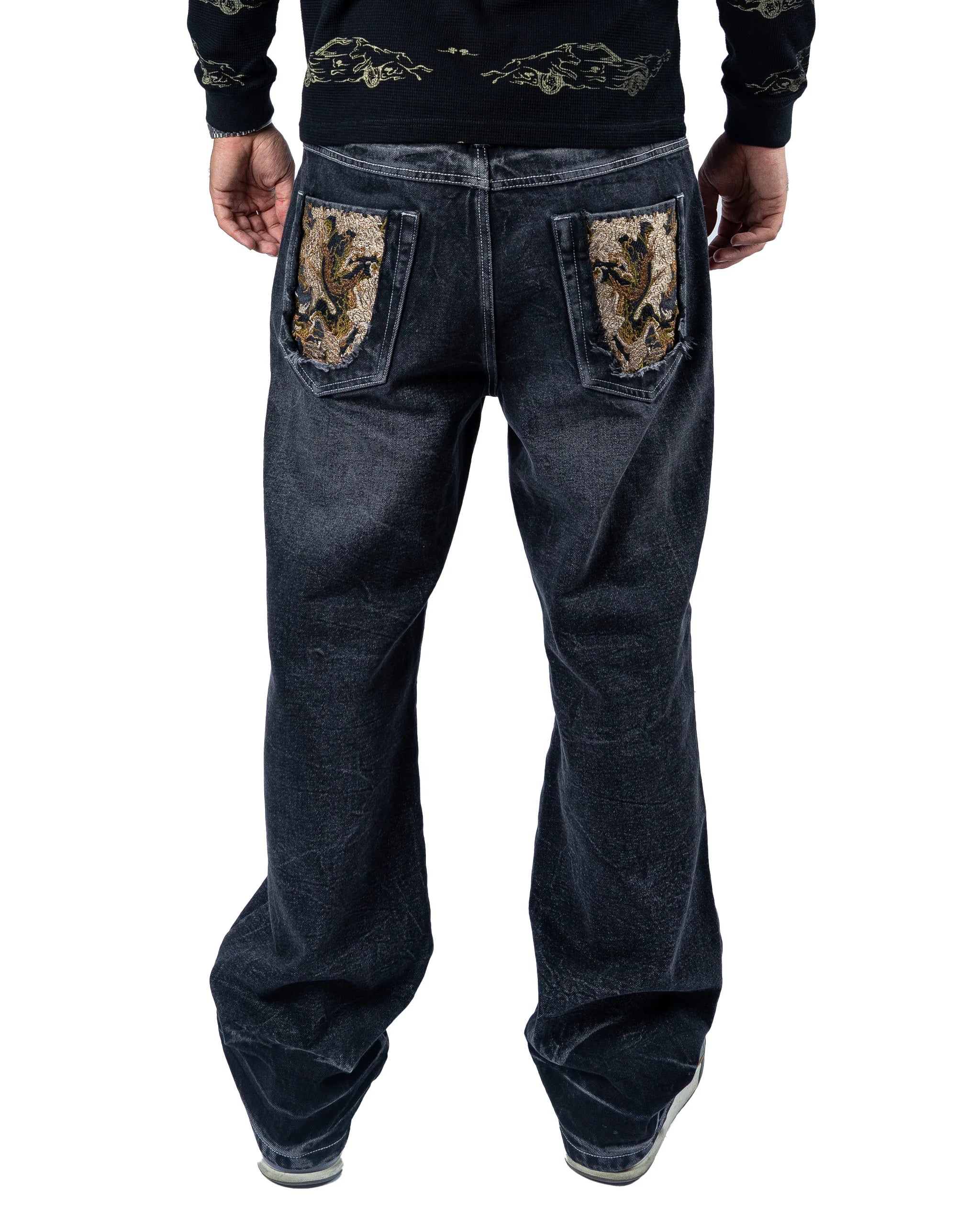 RAVANI Hidden Dragon Grey Denim