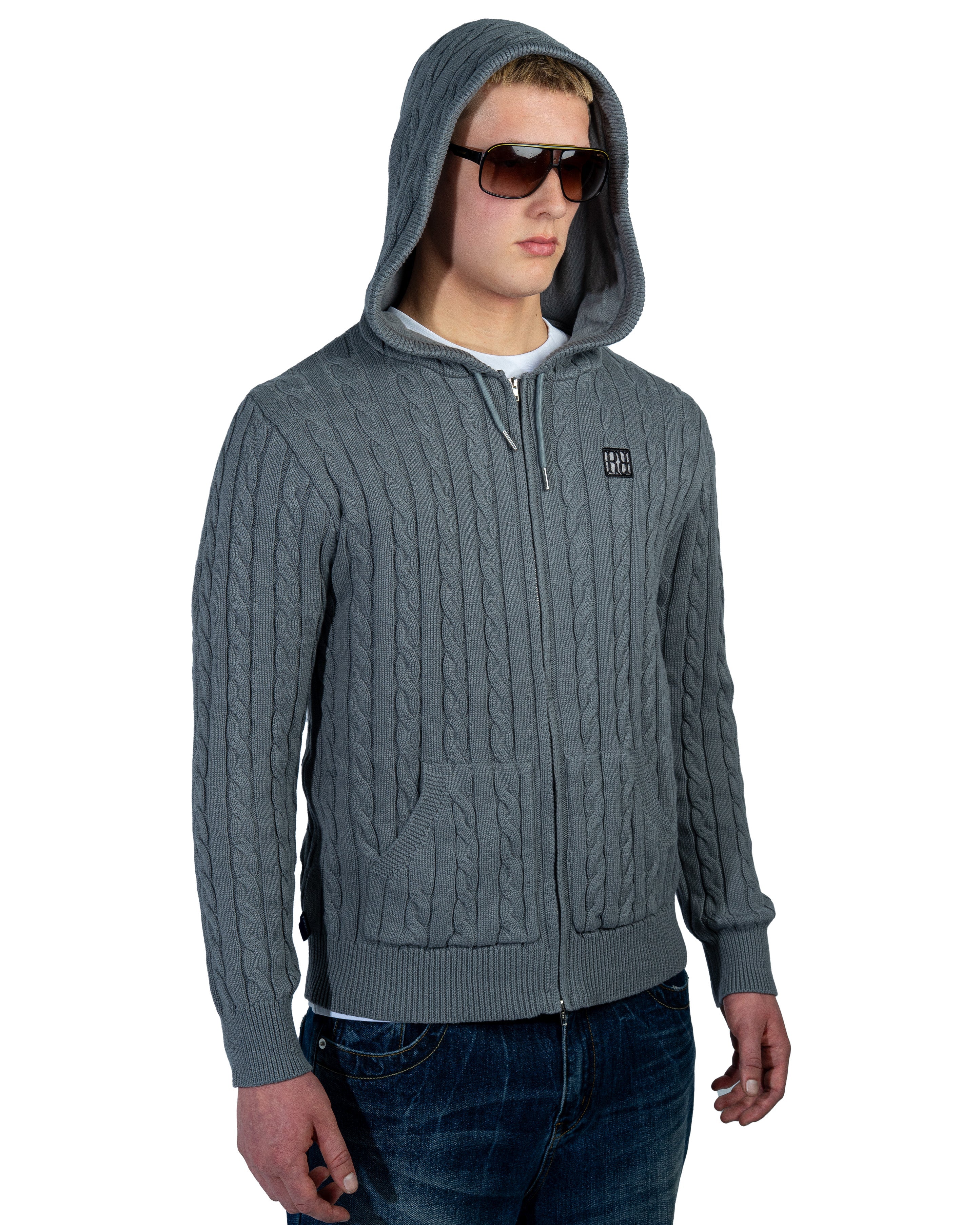 RAVANI Knit Hoodie Grey