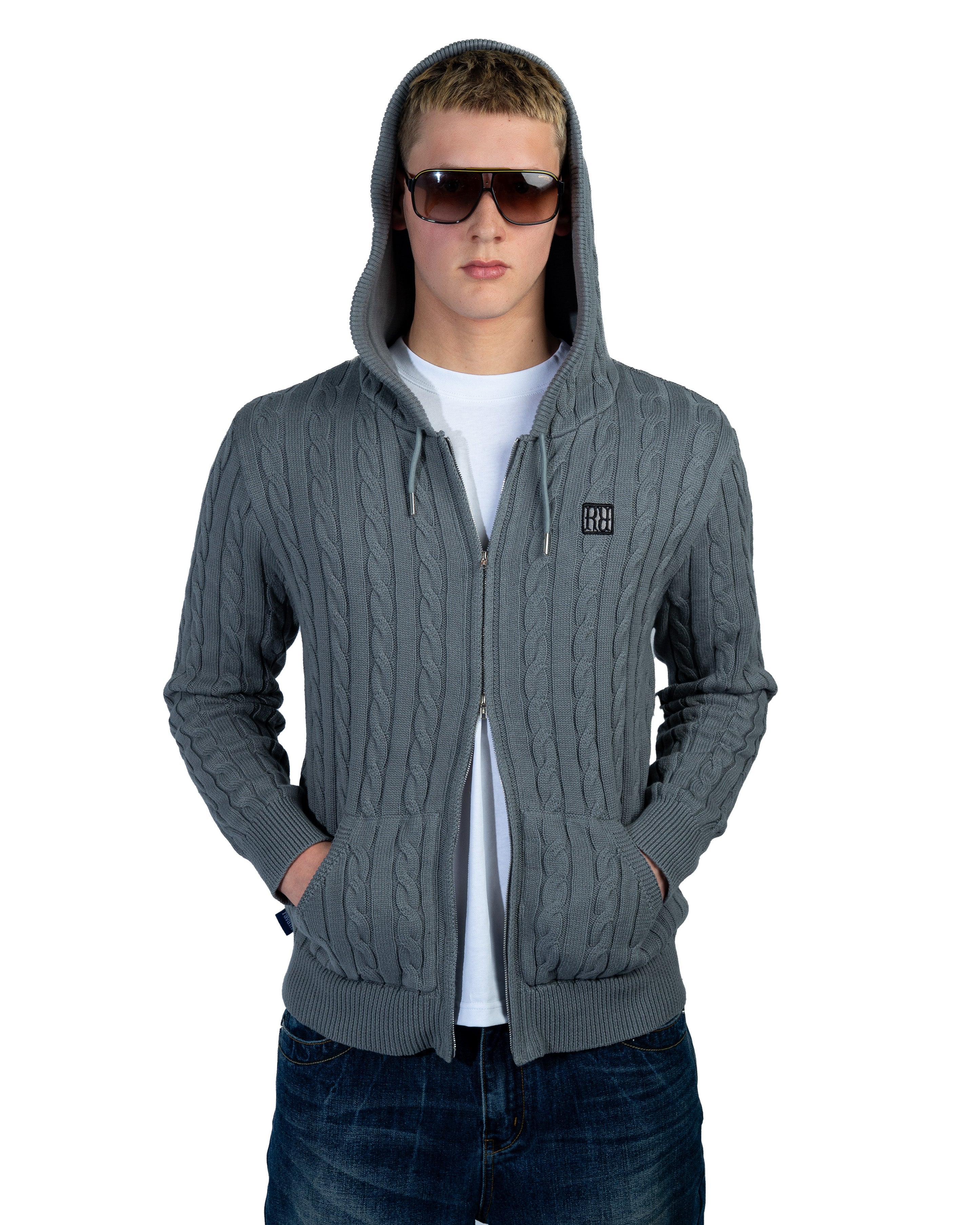 RAVANI Knit Hoodie Grey