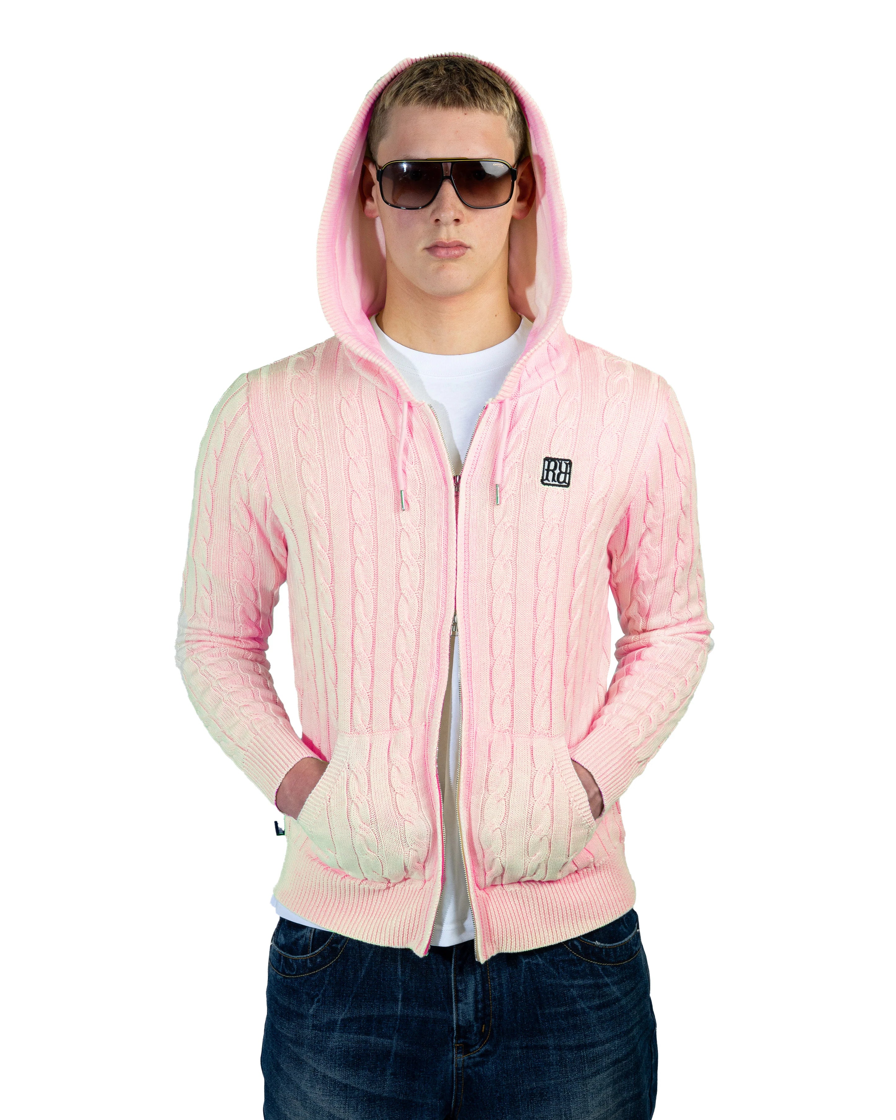 RAVANI Knit Hoodie Pink
