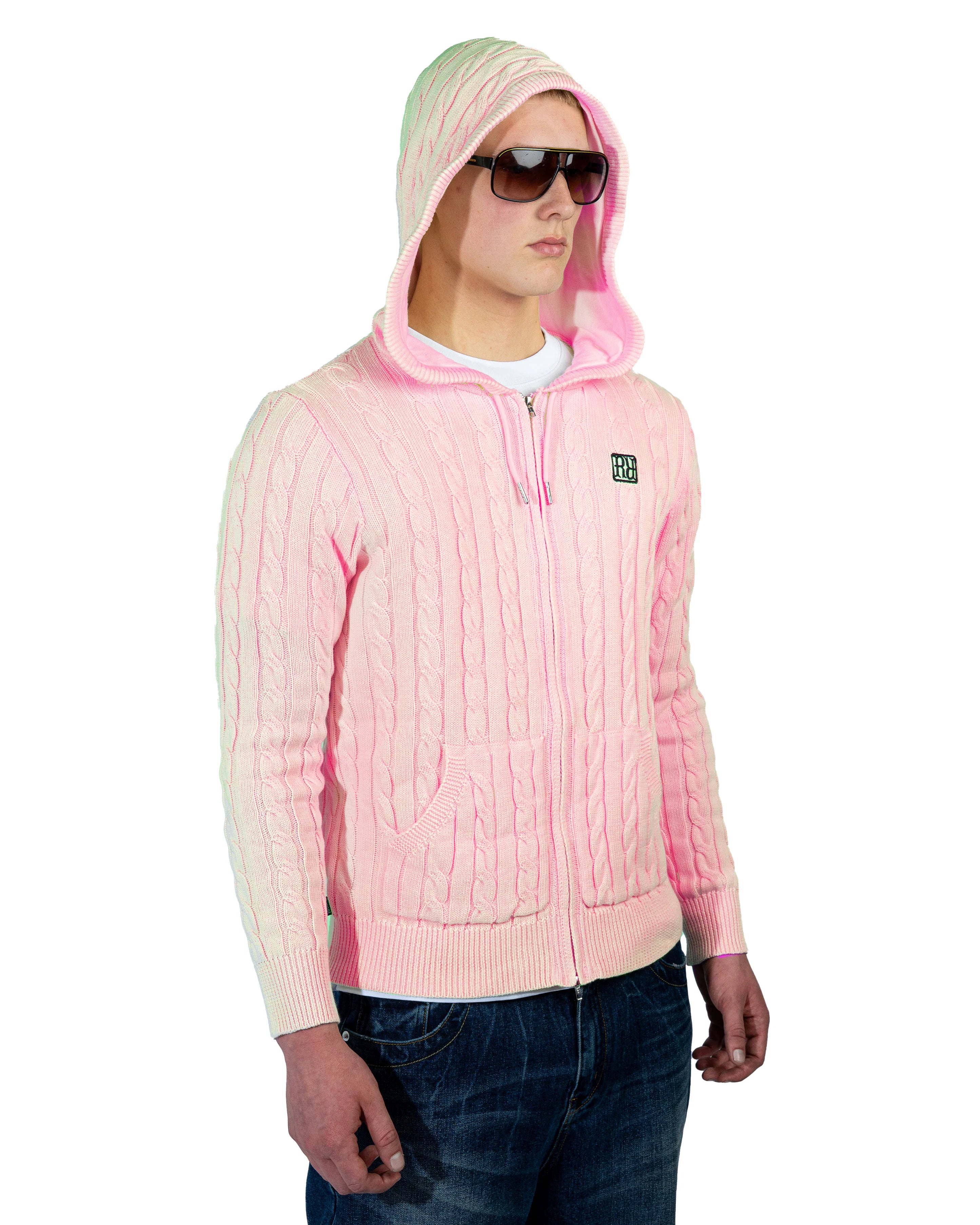 RAVANI Knit Hoodie Pink