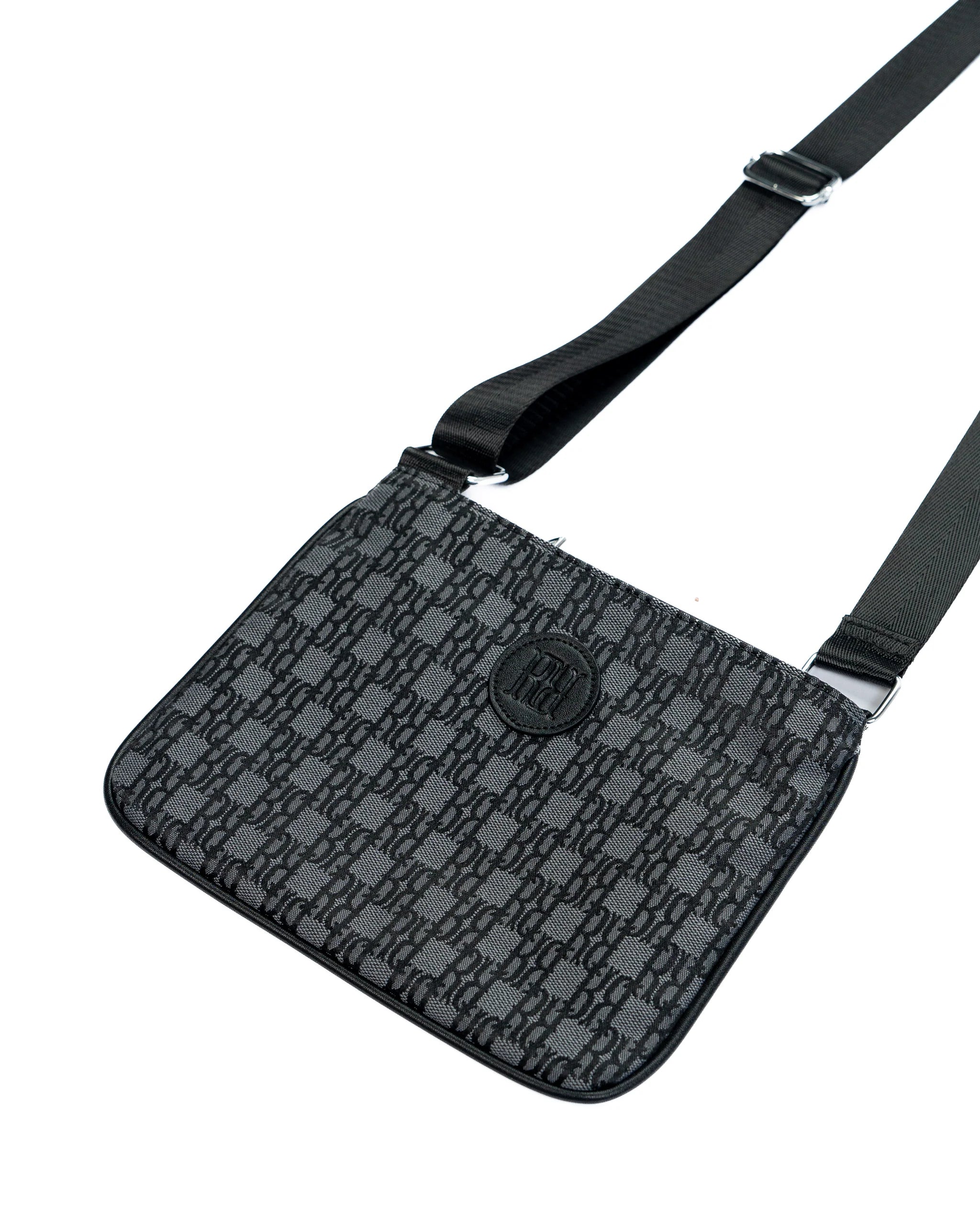 RAVANI RR Jacquard Monogram Shoulder Bag Grey