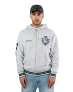 RAVANI RR Royal Polo Zip Hoodie Ash Grey