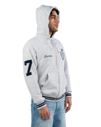 RAVANI RR Royal Polo Zip Hoodie Ash Grey