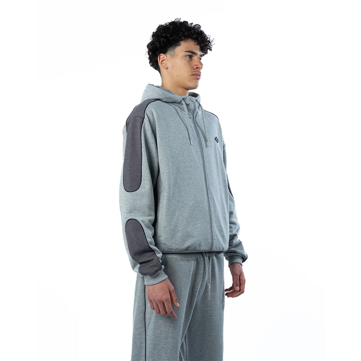 RAVANI Raze Panel Hoodie Heather Grey