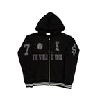 RAVANI The World is Yours Zip Hoodie Black