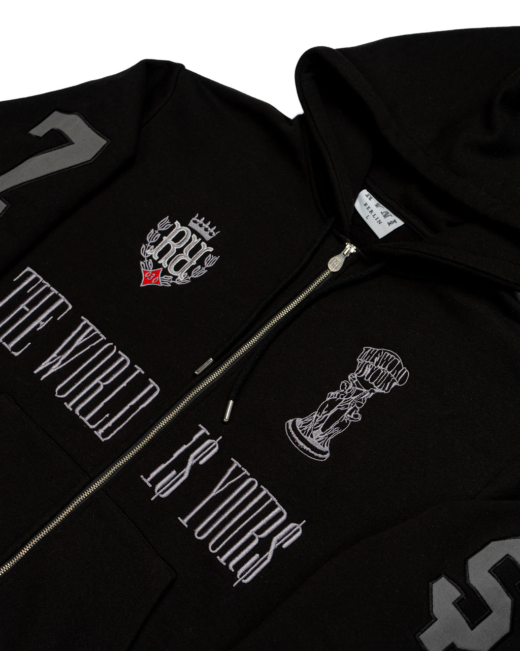 RAVANI The World is Yours Zip Hoodie Black
