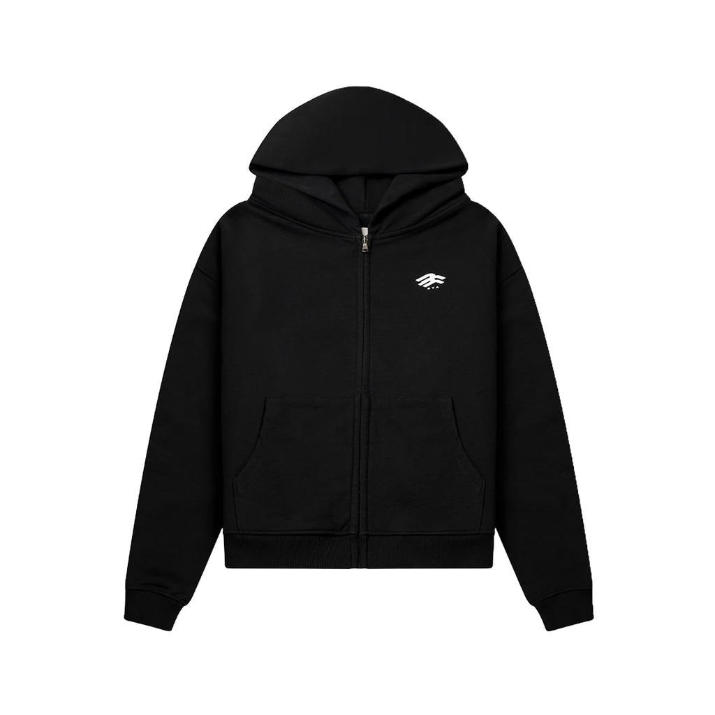 RYA Boxy Fit Zip Hoodie Black