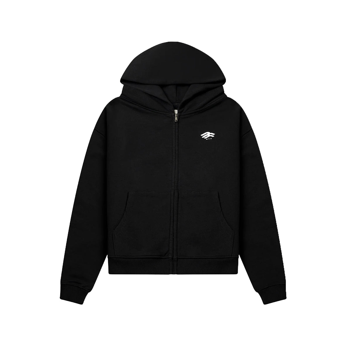 RYA Boxy Fit Zip Hoodie Black