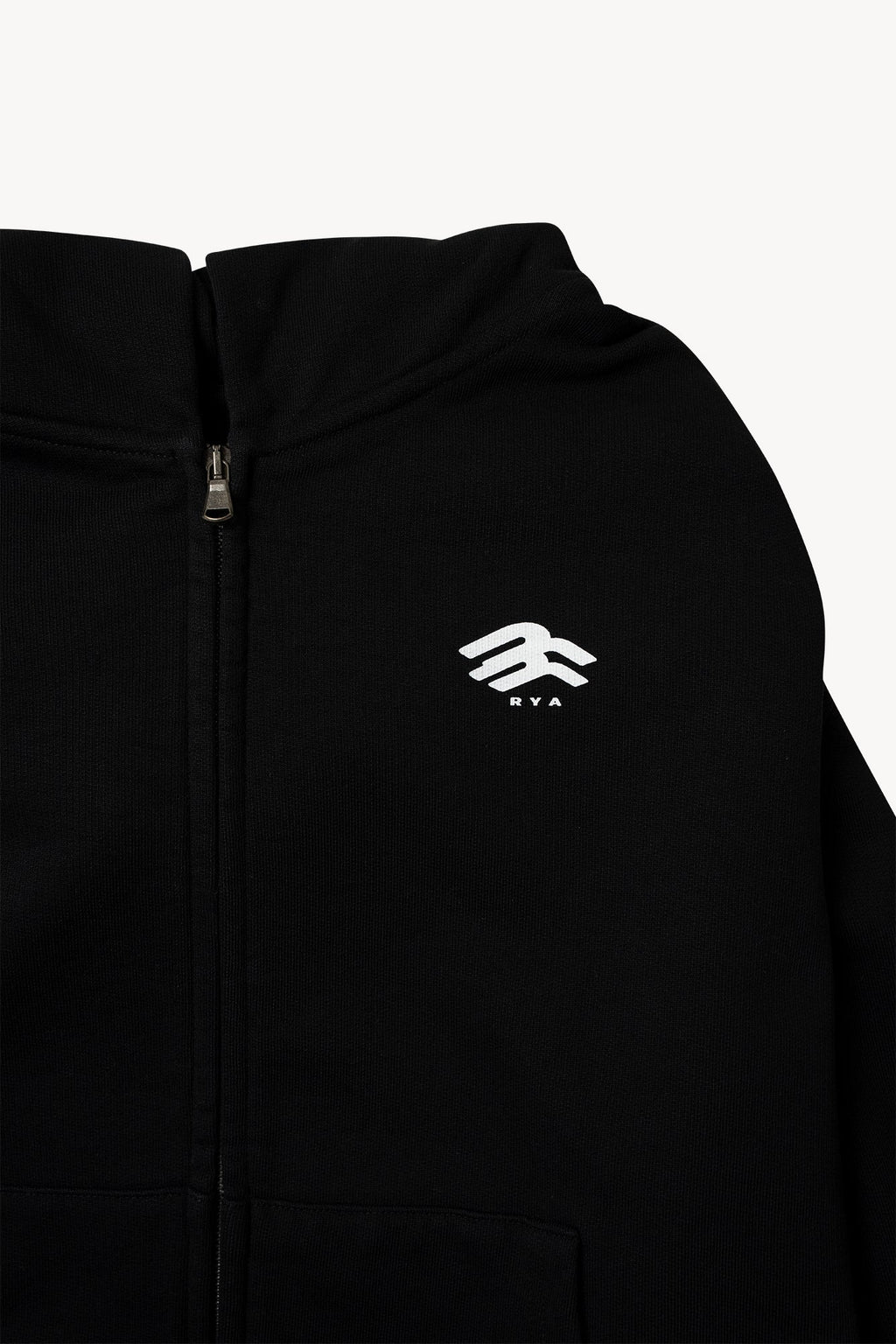 RYA Boxy Fit Zip Hoodie Black