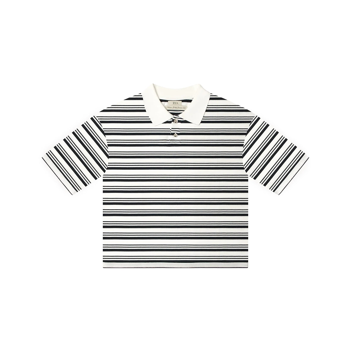 RYA Hamptons Polo Striped Black White