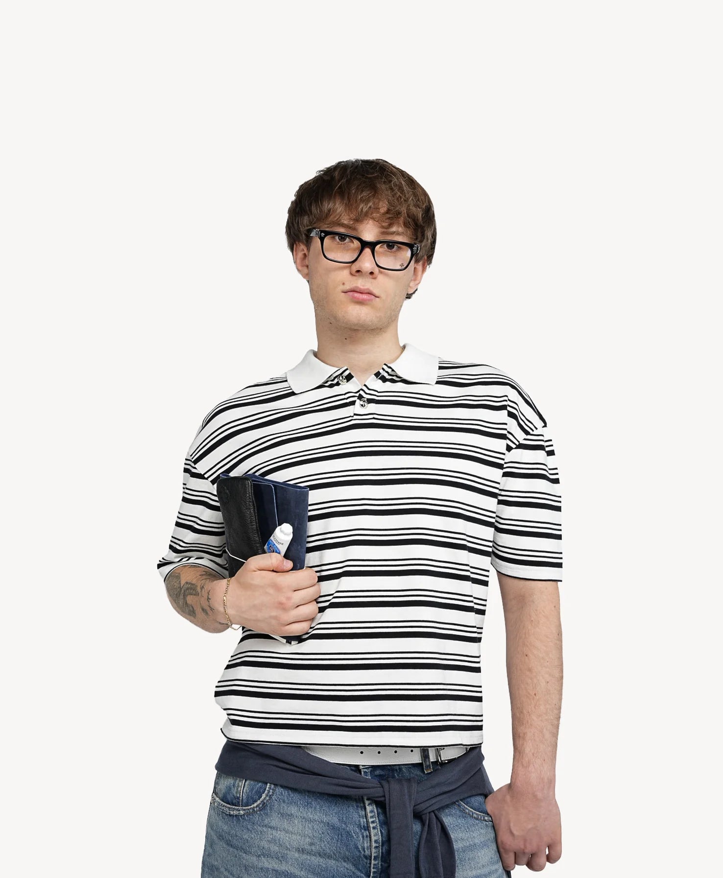 RYA Hamptons Polo Striped Black White