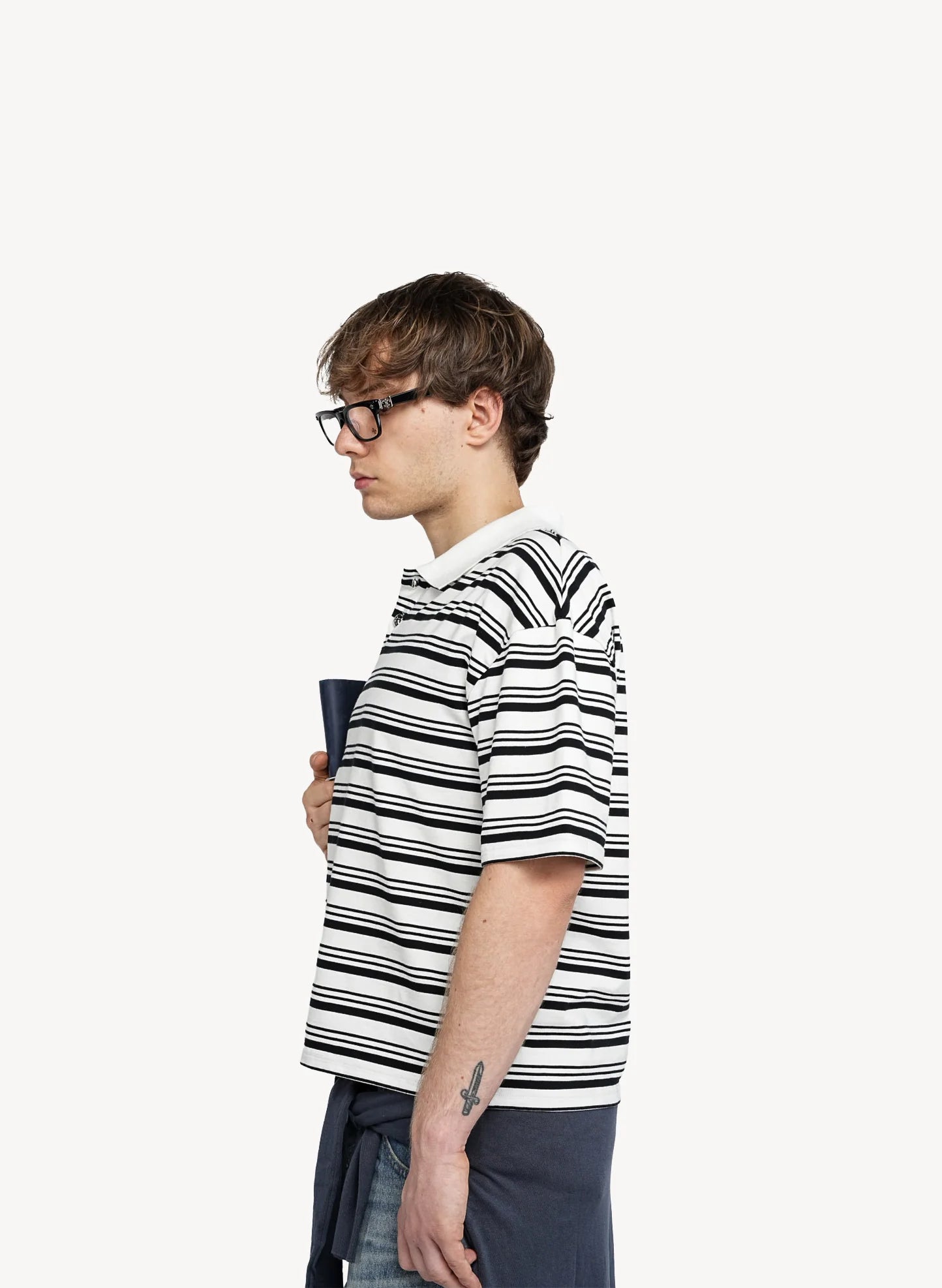 RYA Hamptons Polo Striped Black White