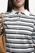RYA Hamptons Polo Striped Black White