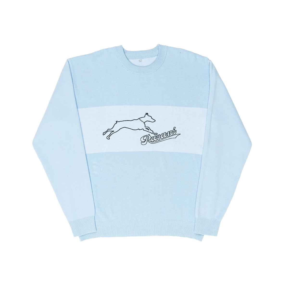 RAVANI Doberman Knit Crewneck Baby Blue