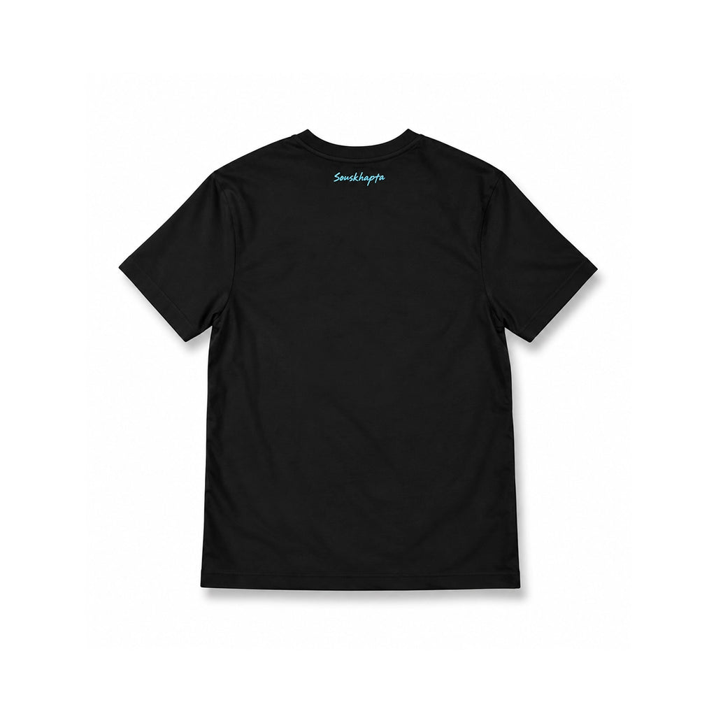 SOUSKHAPTA Cheetah Print S T-Shirt Black