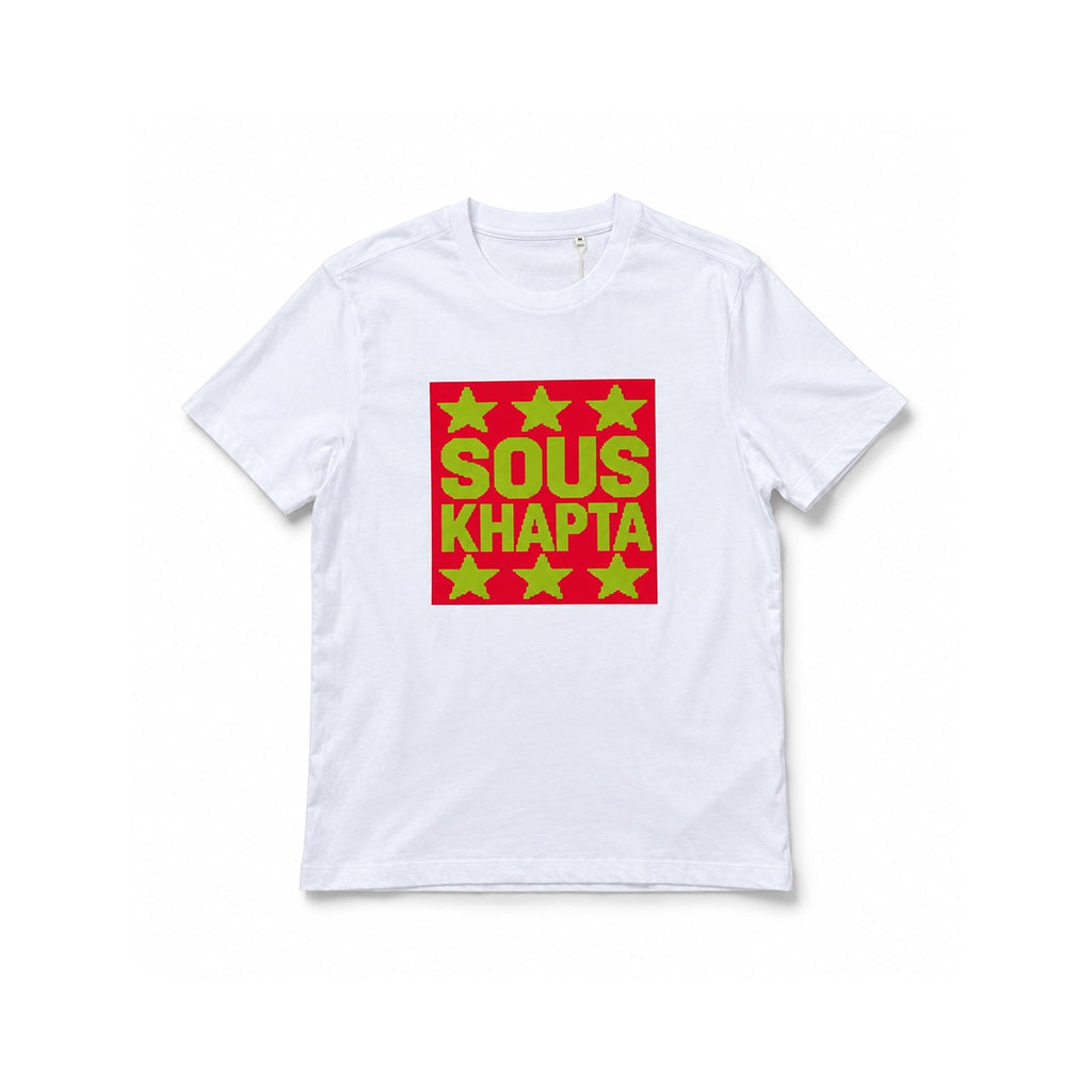 SOUSKHAPTA Pink Star T-Shirt White