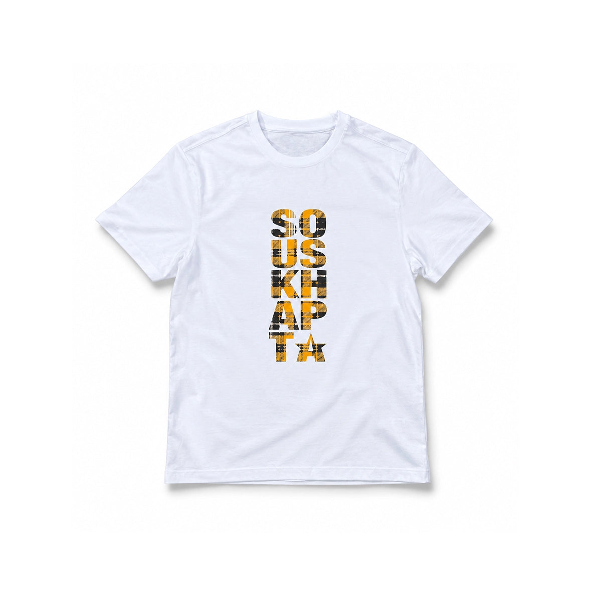 SOUSKHAPTA Tartan T-Shirt White Yellow