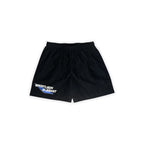 SPORTLECH ELEGANT Black Swimshort Blue Logo