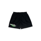 SPORTLECH ELEGANT Black Swimshort Green Logo