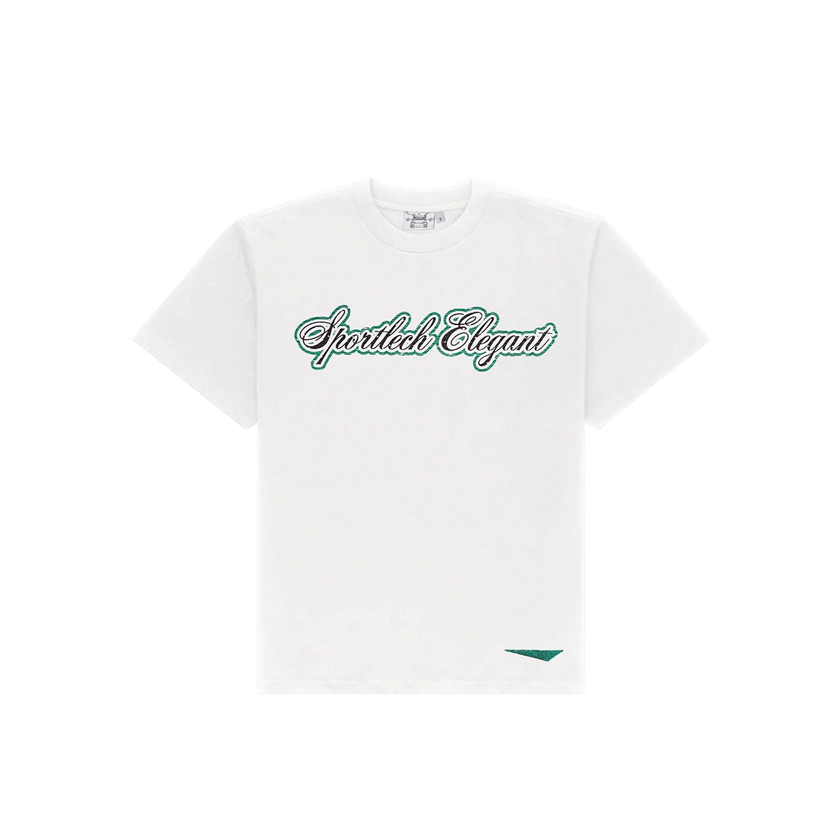 SPORTLECH ELEGANT Green Font T-Shirt White