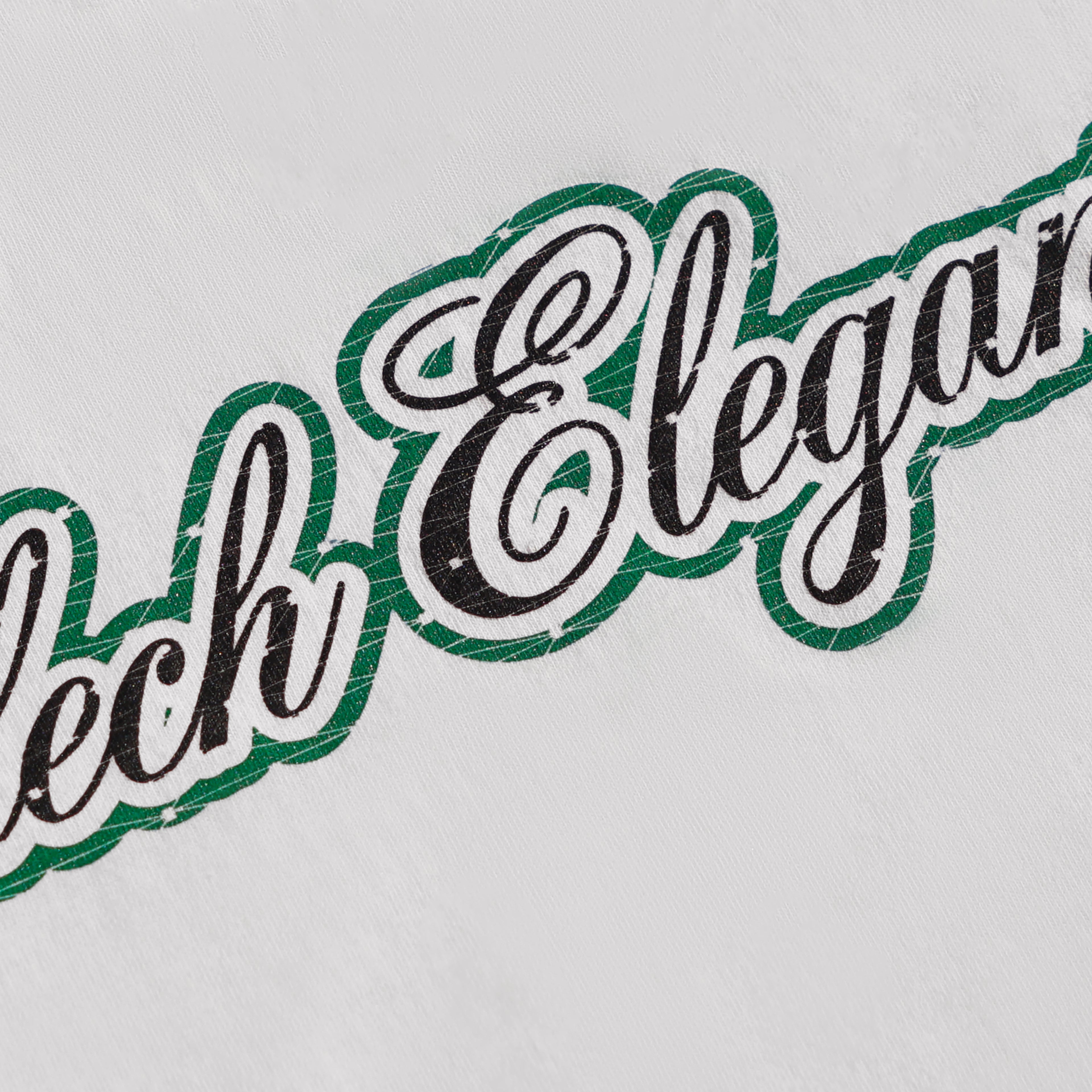 SPORTLECH ELEGANT Green Font T-Shirt White