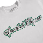 SPORTLECH ELEGANT Green Font T-Shirt White