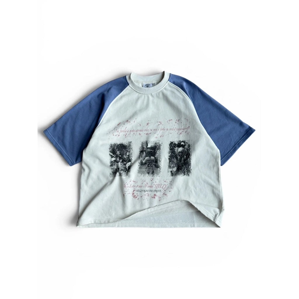 STEEZY Double Favela T-Shirt White Blue