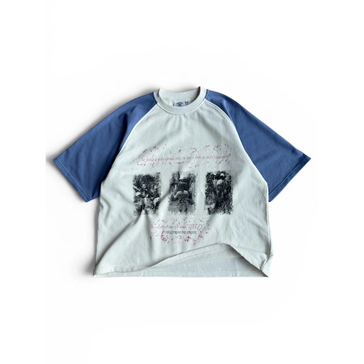 STEEZY Double Favela T-Shirt White Blue