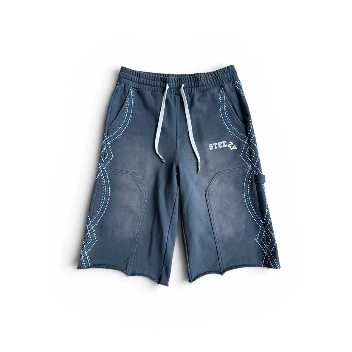 STEEZY Double Knee Long Short Navy