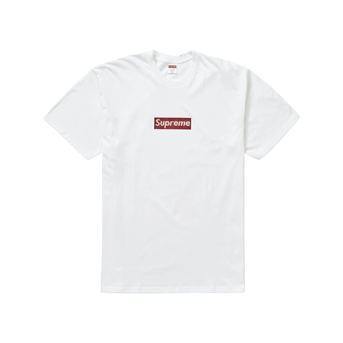 SUPREME Swarovski Box Logo T-Shirt White